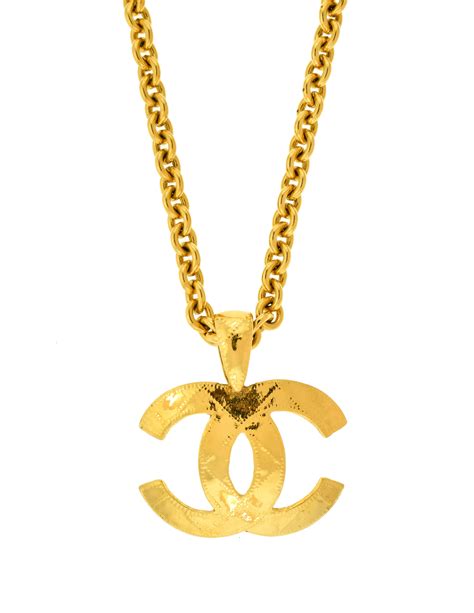 chanel cc logo gold necklace|chanel necklace cc white gold.